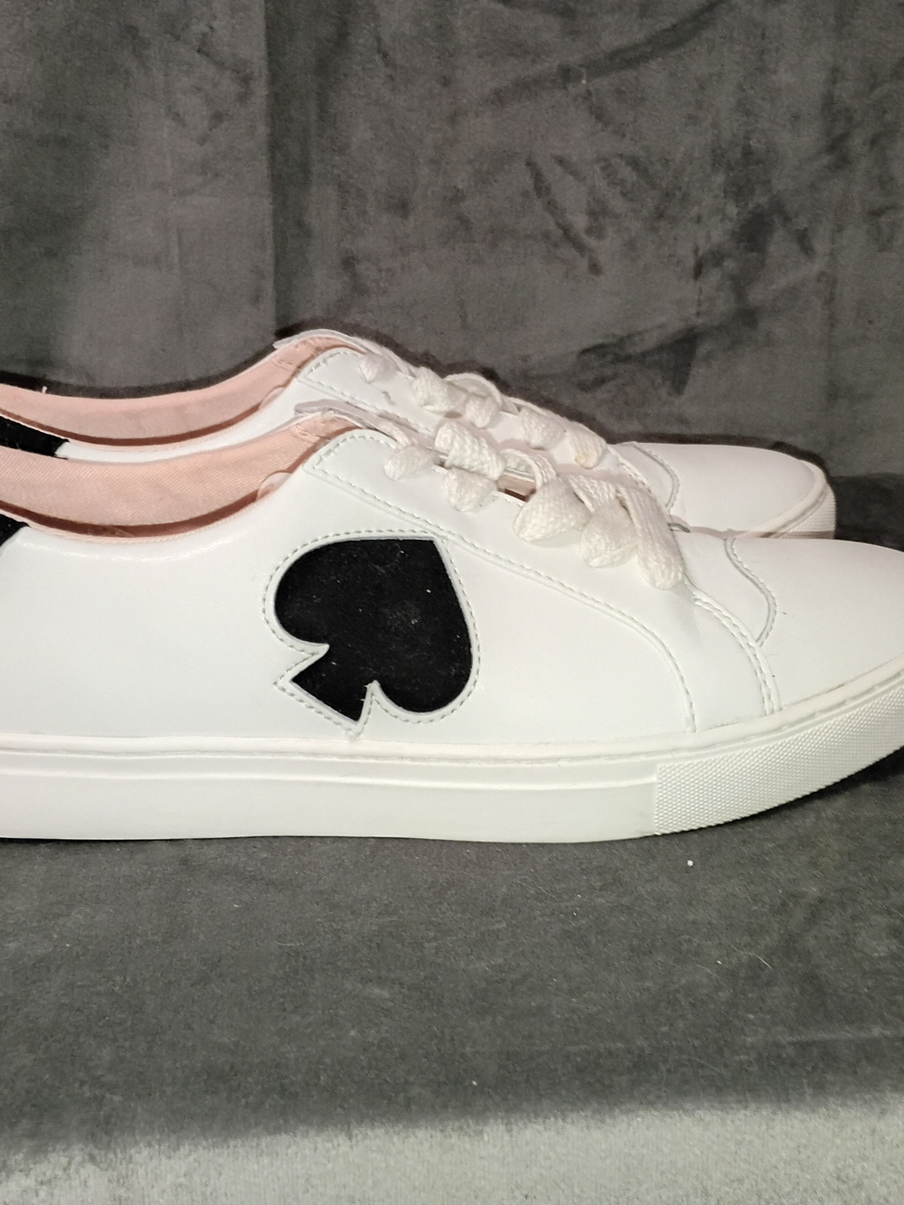 kate spade Fez White Sneakers with Black Spade Accent Size 11 EUC - Picture 7 of 13